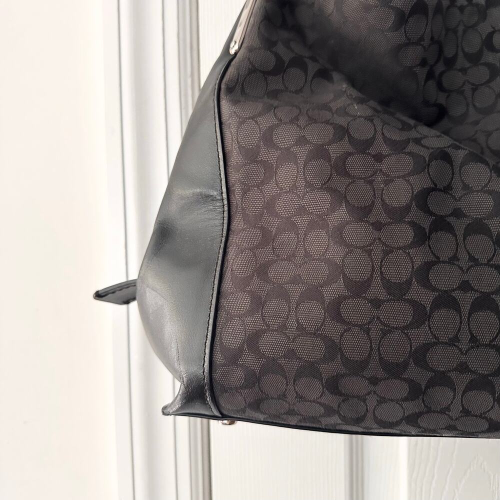 Coach Dalton Bag 31 Black Signature CC Canvas Jacquard Shoulder Bag 79686 - Picture 3 of 11